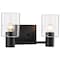 Nuvo Clarksville - 2 Light Vanity - Matte Black with Clear Glass 60/8062 - alternate 7